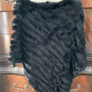 Rabbit fur poncho